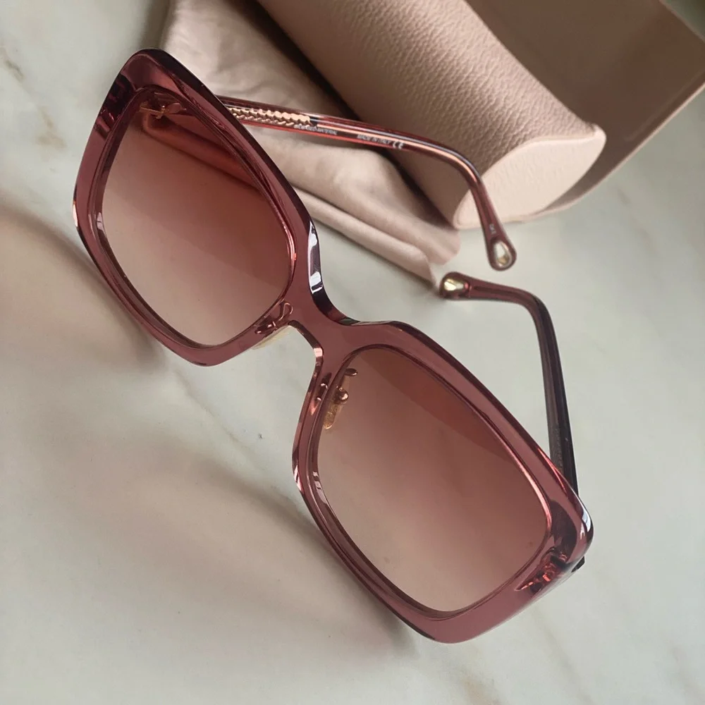 Chloe Pink Sunglasses with Ombré Lens - Picture 4 of 8